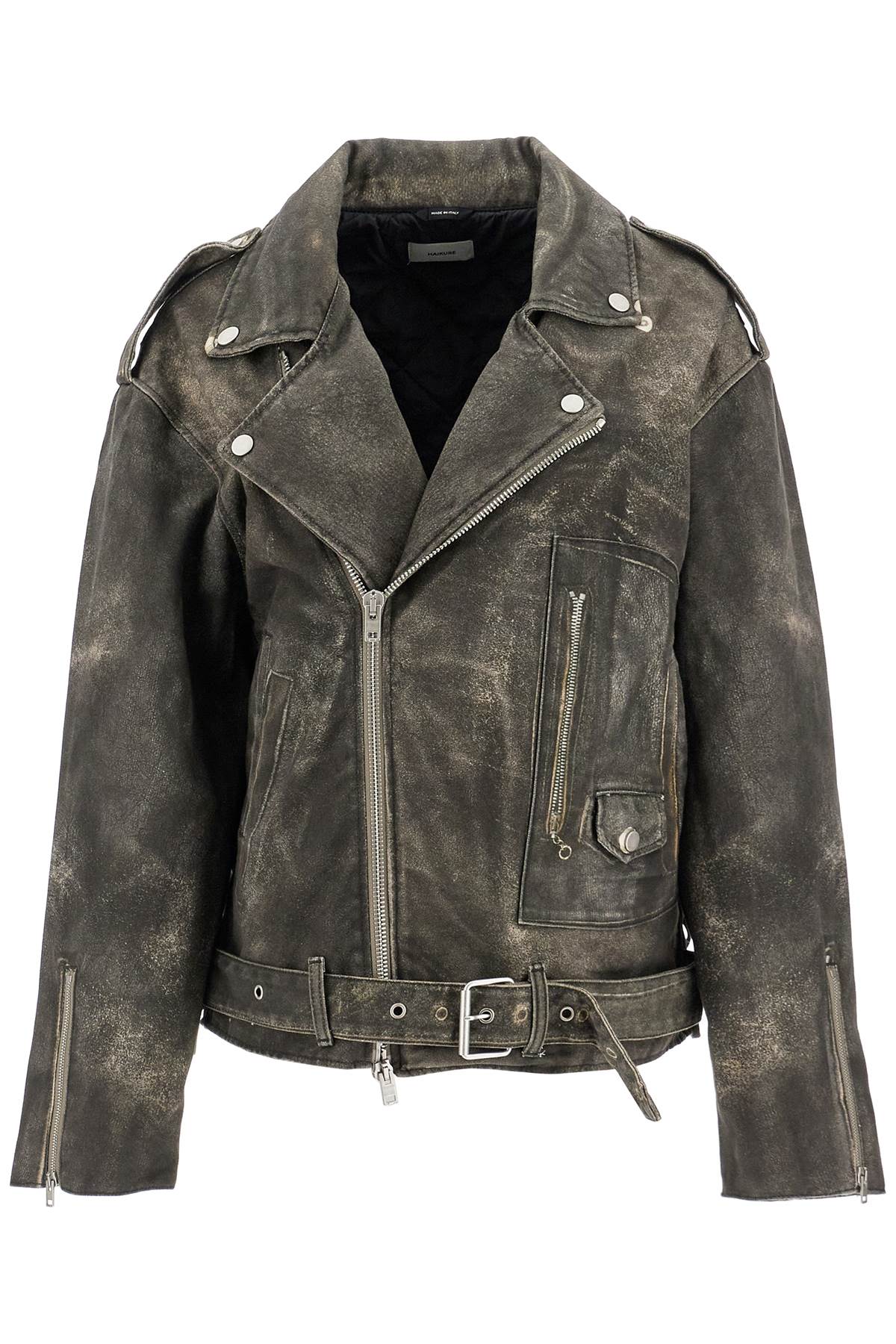 Lee's Faux Leather Biker Jacket With  - Grey