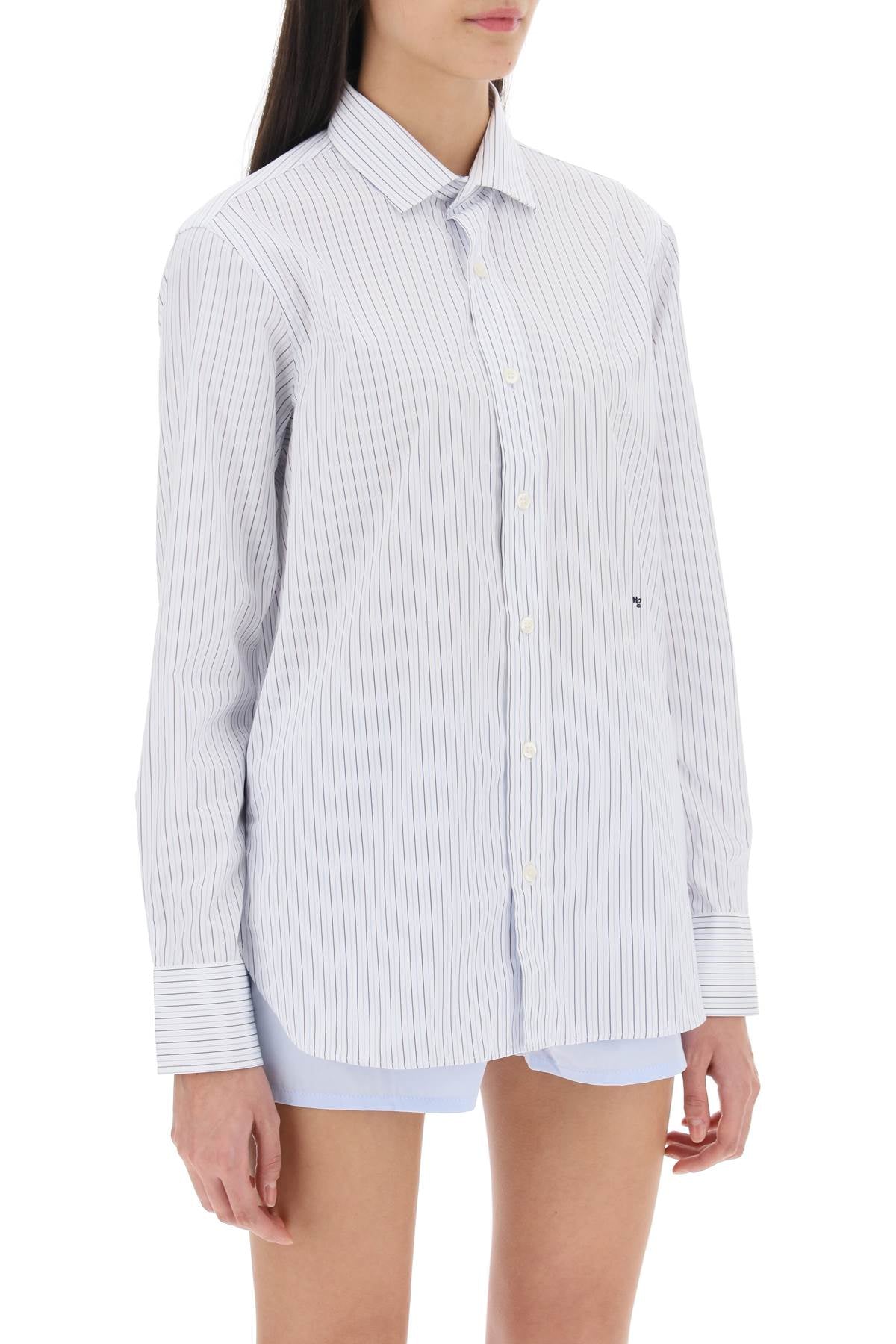 Striped Poplin Shirt  - White