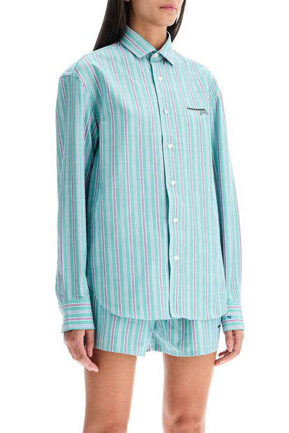 Striped Oxford Shirt For Men  - Green