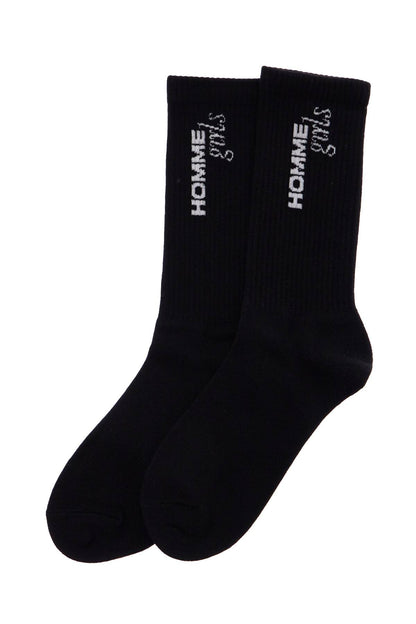 Black Medium Cotton Socks Pack Of 3 With Embroidered Logo  - Black