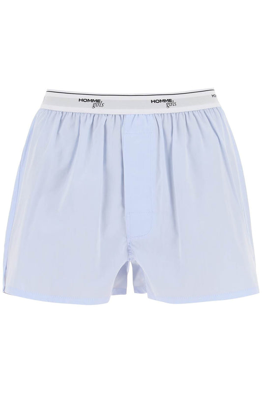 Cotton Boxer Shorts  - Light Blue