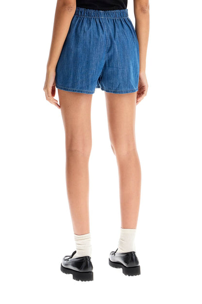 Chambray Shorts  - Blue