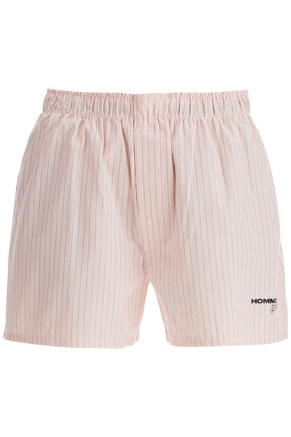 Striped Oxford Shorts For Men And  - Pink