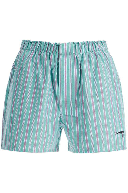 Striped Oxford Shorts For Men And  - Green