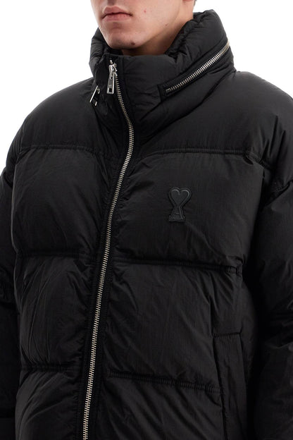 "down Jacket With Logo Patch  - Black