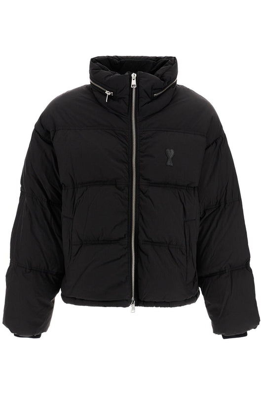 "down Jacket With Logo Patch  - Black