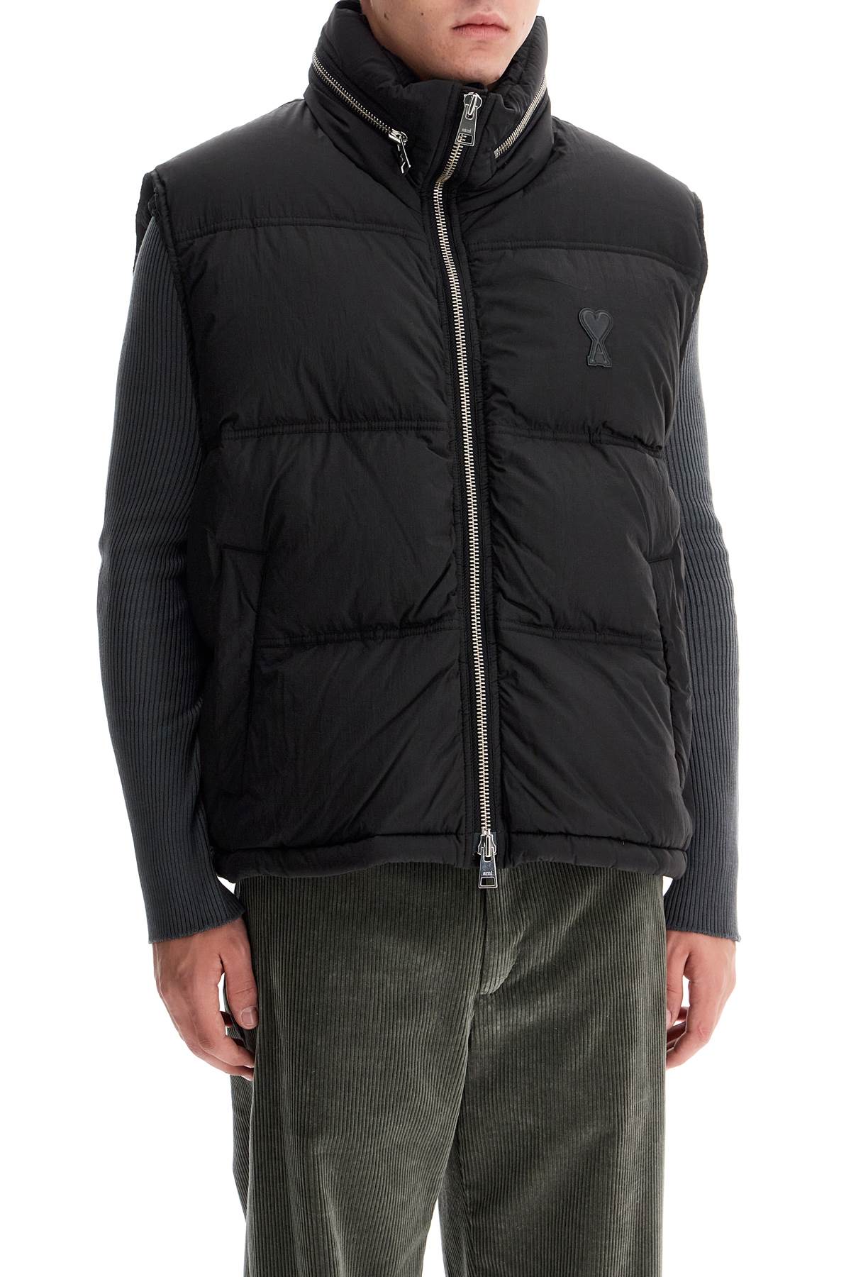 Sleeveless Down Jacket With  - Black