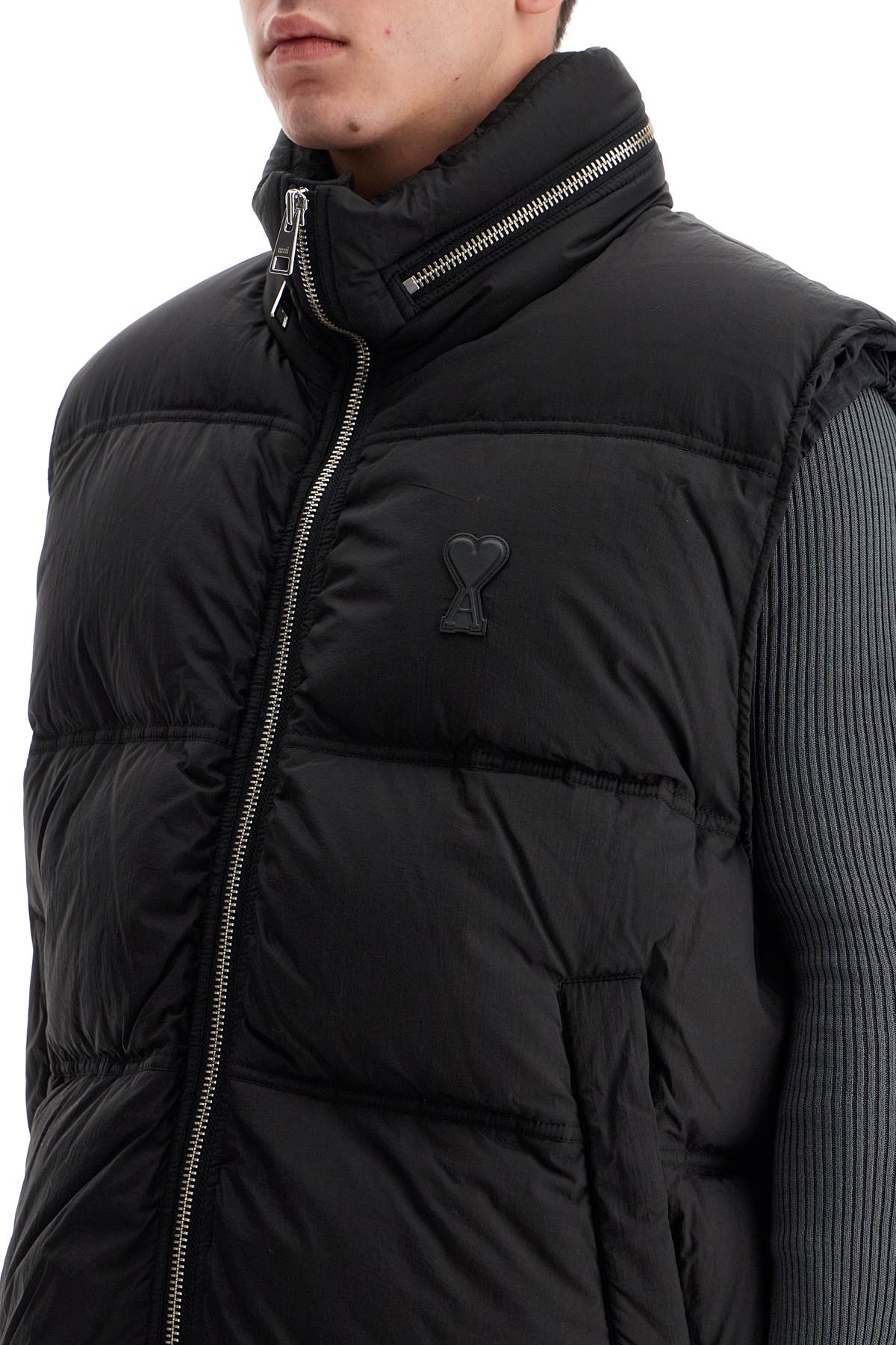 Sleeveless Down Jacket With  - Black