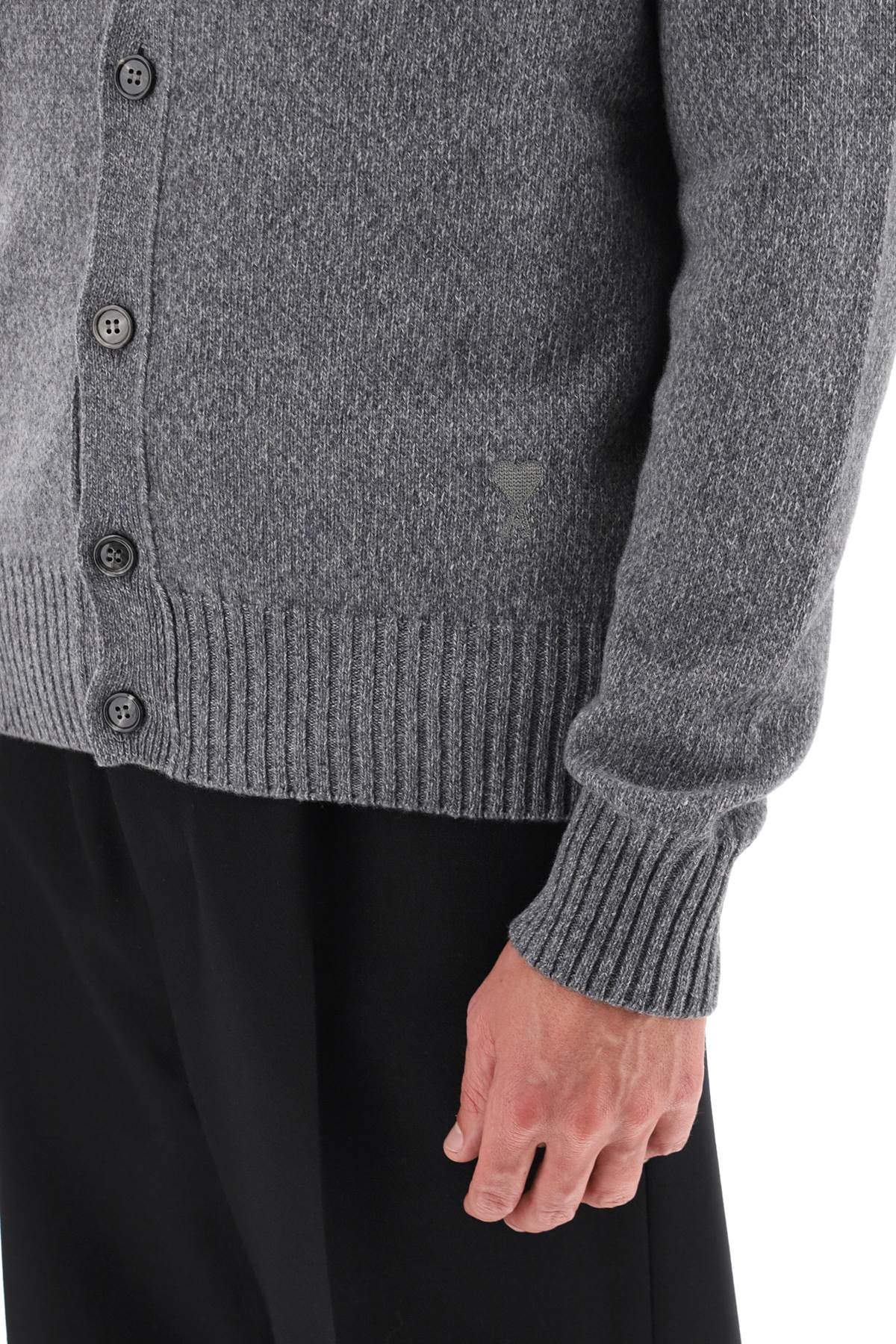 Melange Cashmere Cardigan  - Grigio