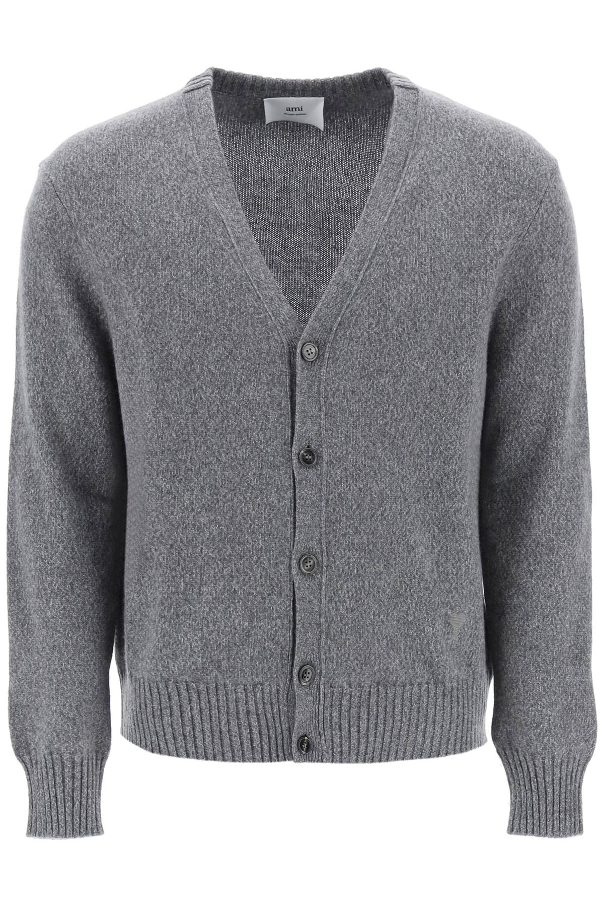 Melange Cashmere Cardigan  - Grigio