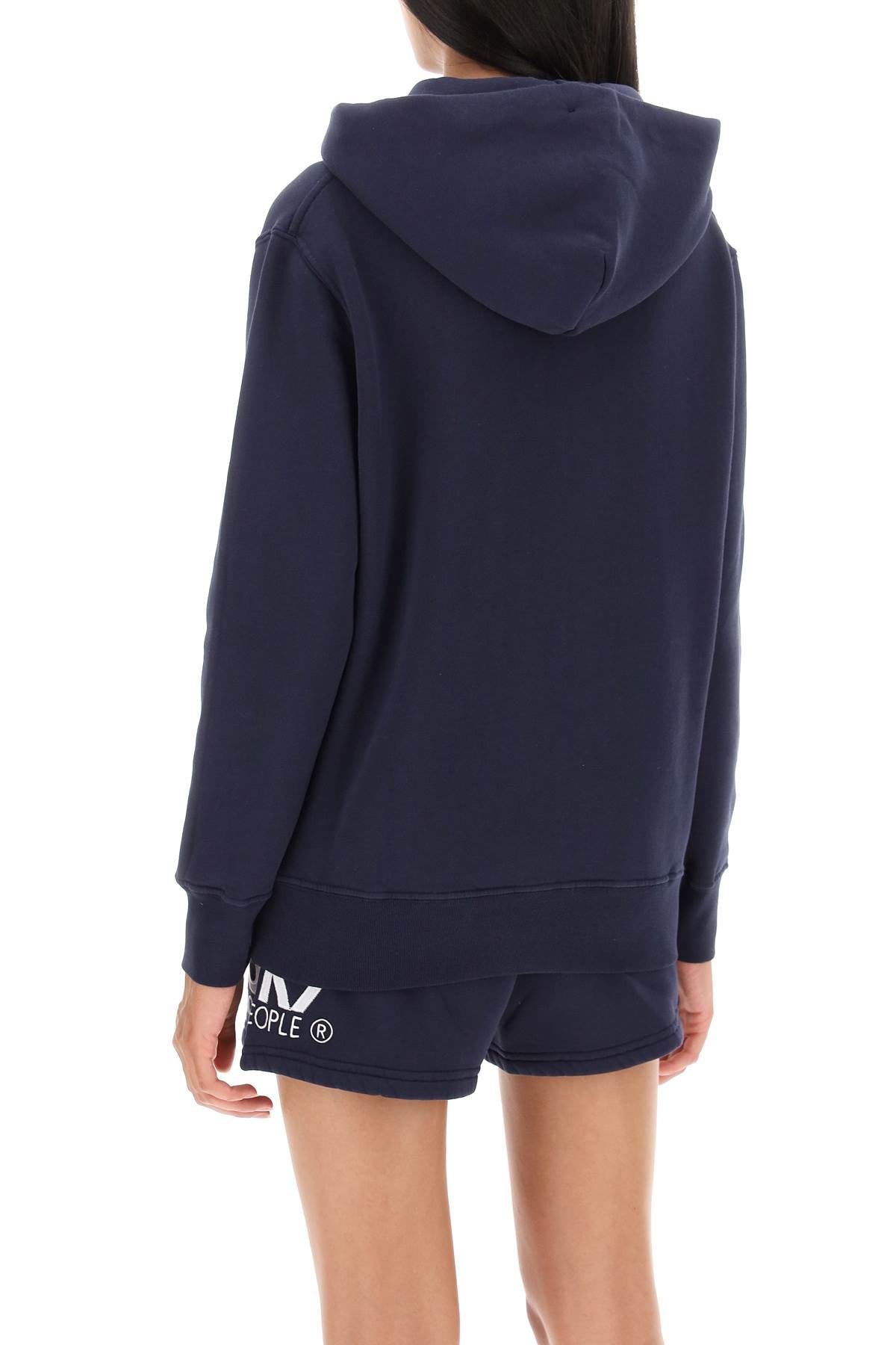 'icon' Hoodie With Logo Embroidery  - Blu