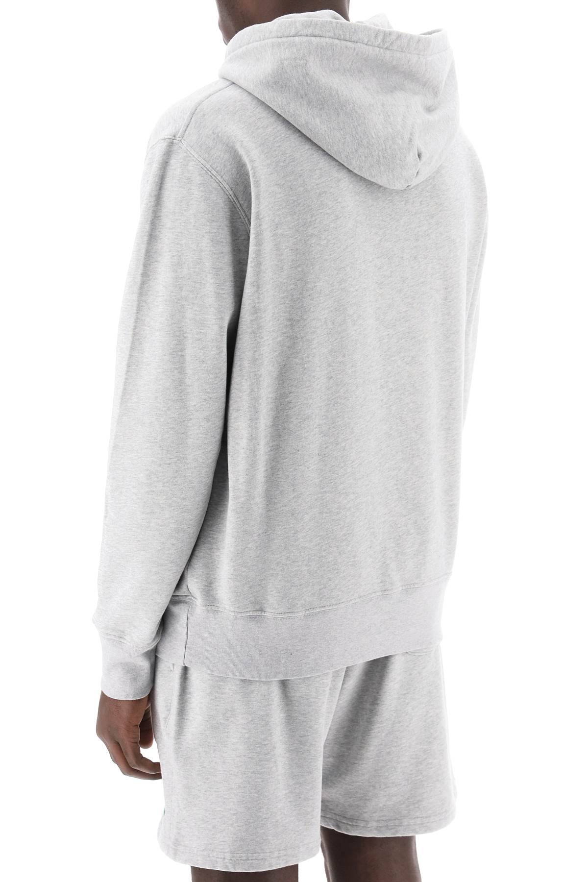 Hoodie With Maxi Logo Print  - Grey