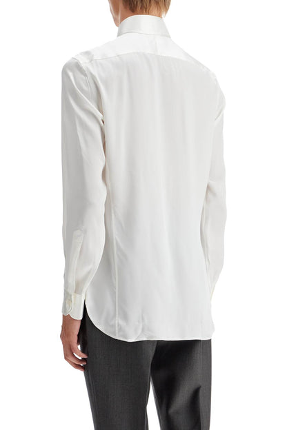 Silk Slim Fit Shirt  - White