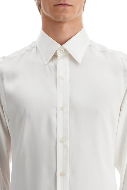 Silk Slim Fit Shirt  - White