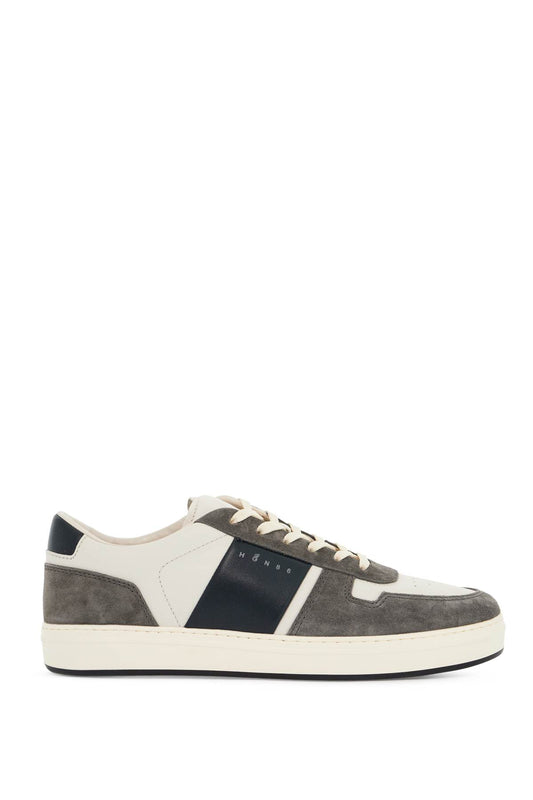 Smooth And Suede Leather H-tv Sneakers.  - Neutro