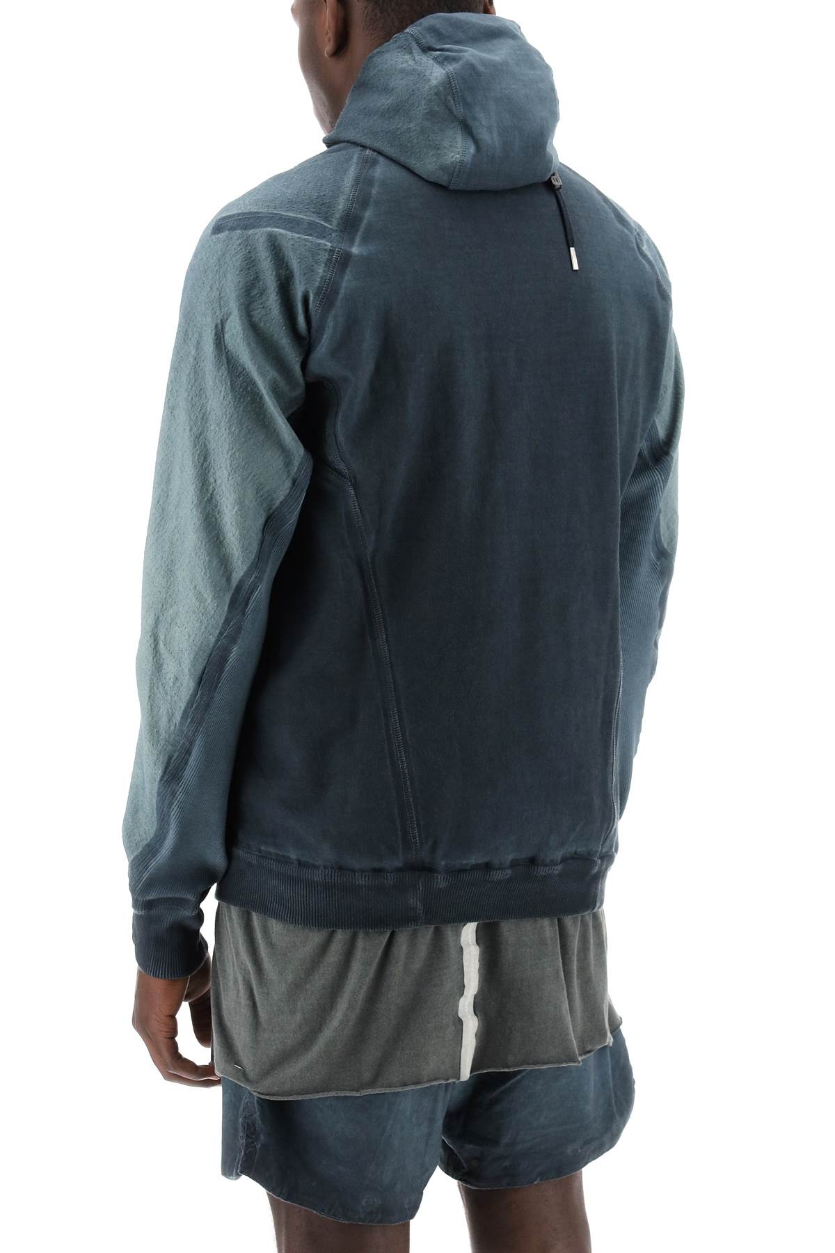 Hybrid Sweatshirt With Zip And Hood  - Grey