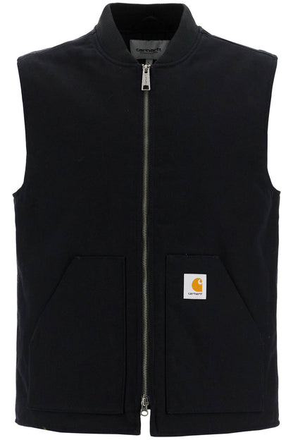 Classic Padded Cotton Vest  - Black