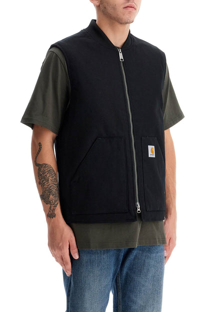 Classic Padded Cotton Vest  - Black