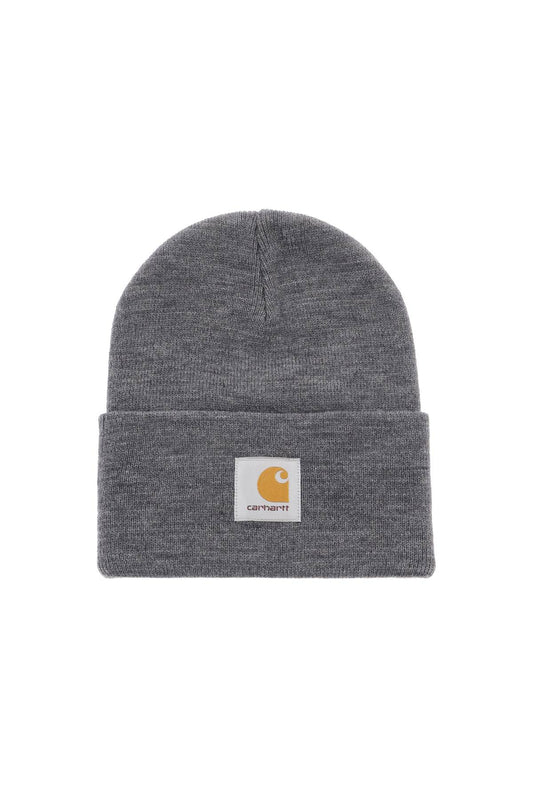 Logo Patch Beanie Hat  - Grigio