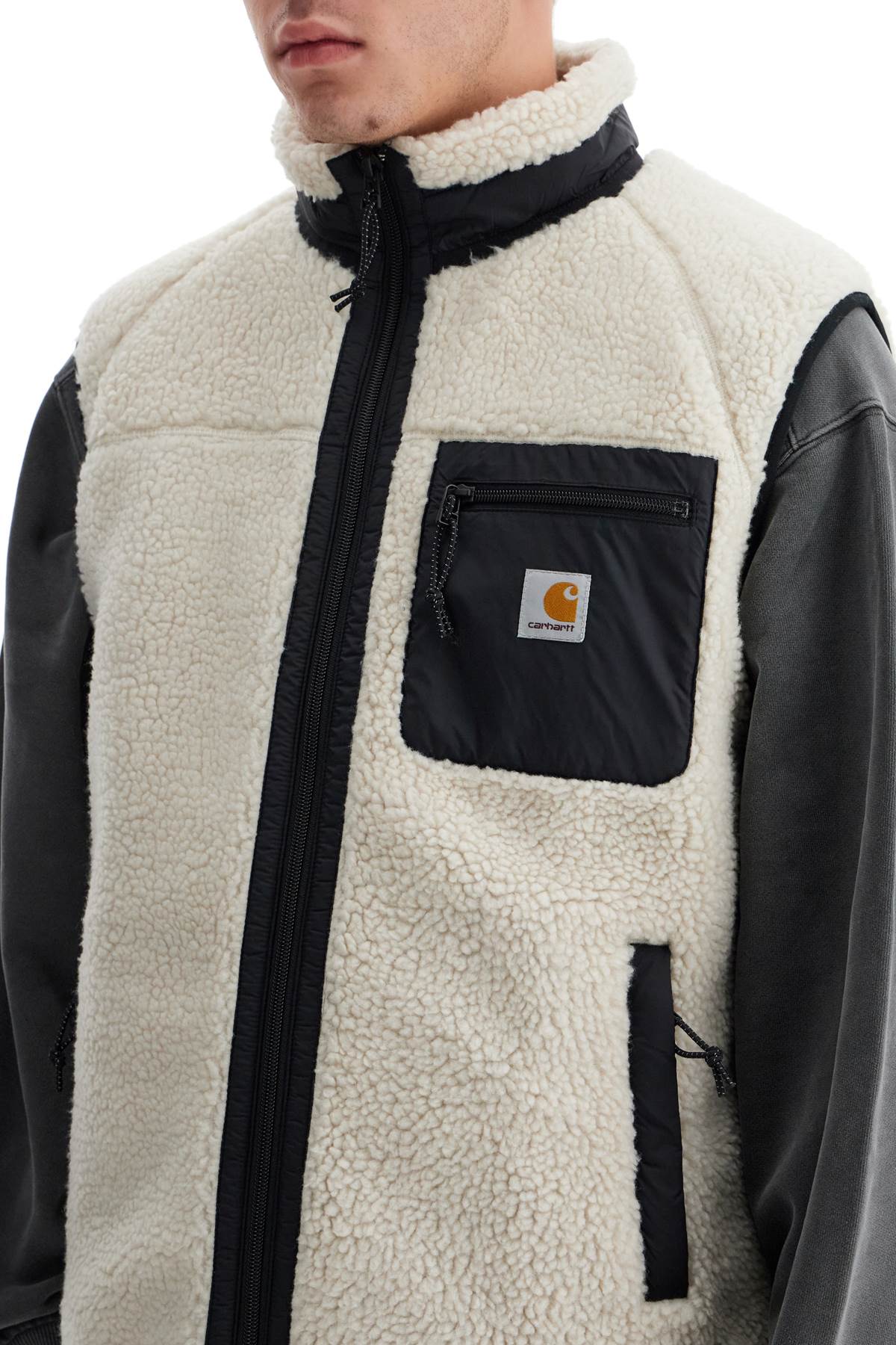 Prentis Liner Vest In Sherpa Fleece  - White