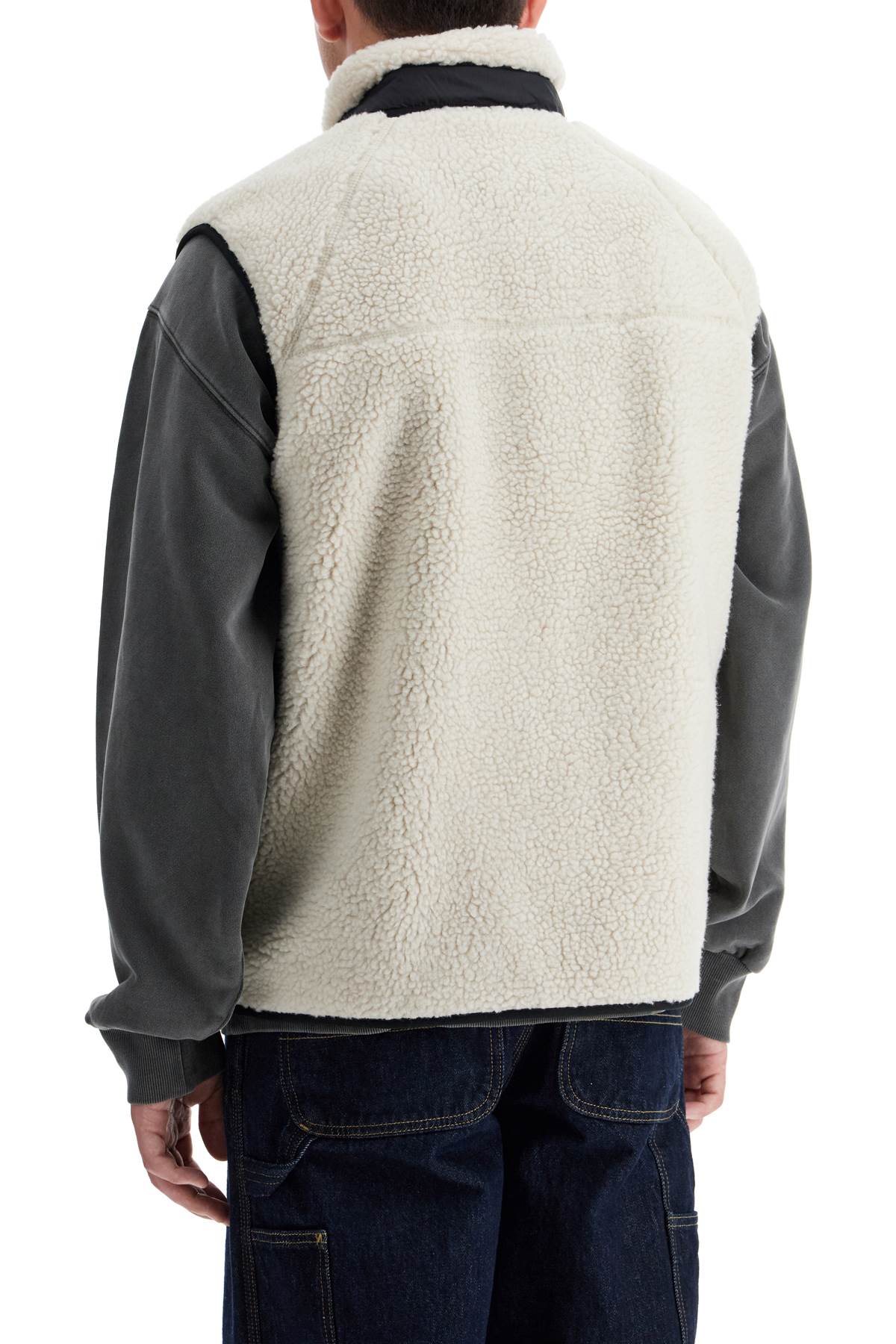 Prentis Liner Vest In Sherpa Fleece  - White