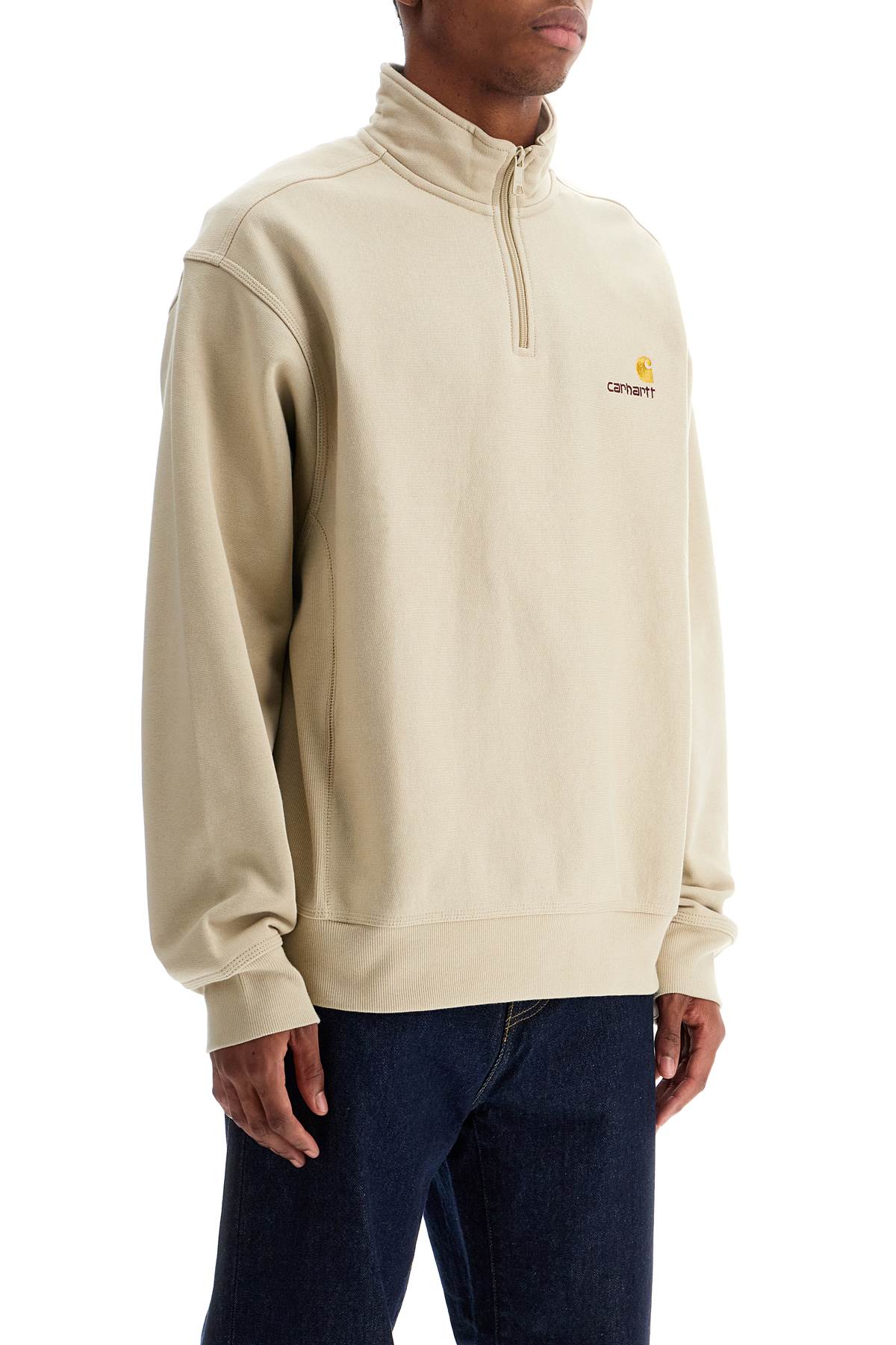 "american Script Half-zip Sweat  - Beige