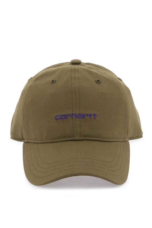 Canvas Script Baseball Cap  - Khaki