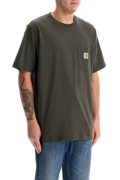 T-shirt With Chest Pocket  - Khaki