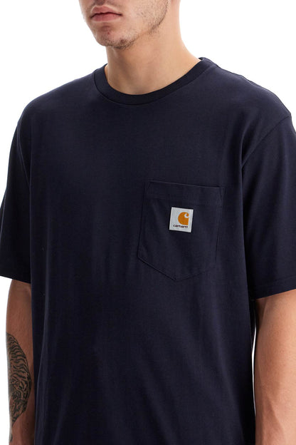 T-shirt With Chest Pocket  - Blue