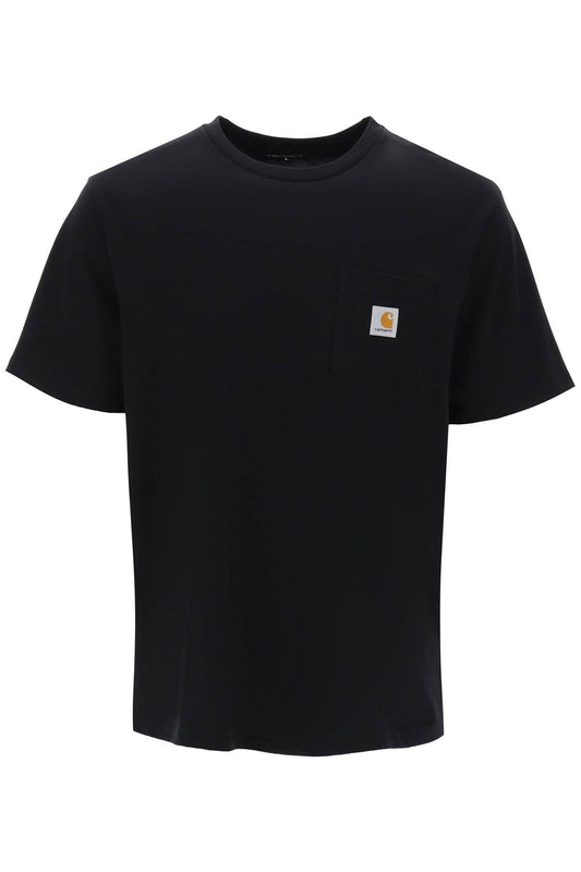 T-shirt With Chest Pocket  - Nero