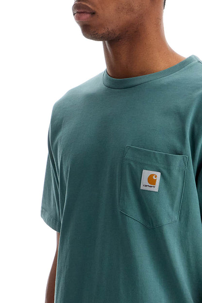 T-shirt With Chest Pocket  - Green