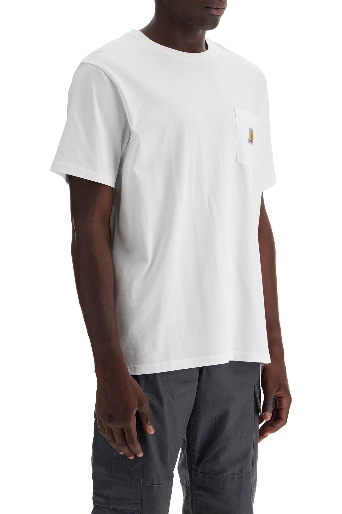 T-shirt With Chest Pocket  - White