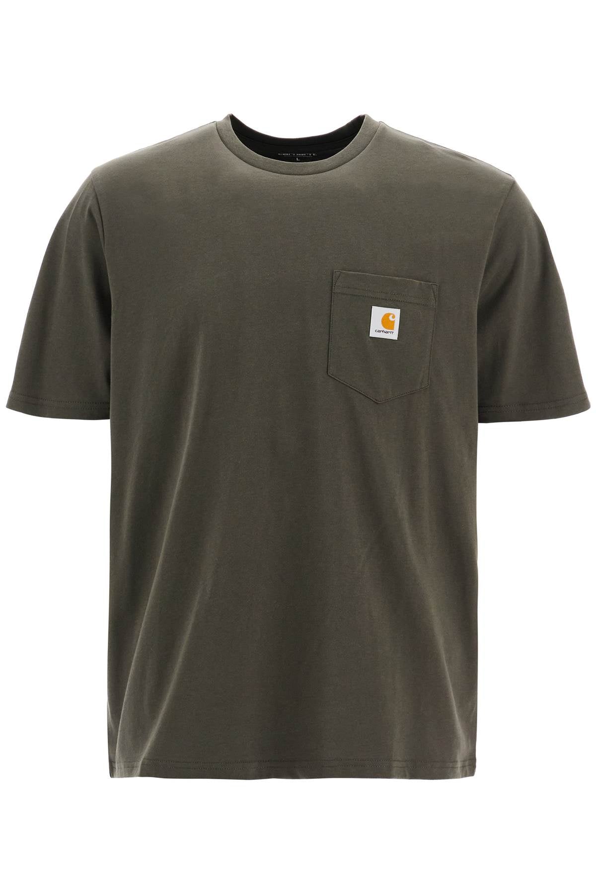 T-shirt With Chest Pocket  - Khaki