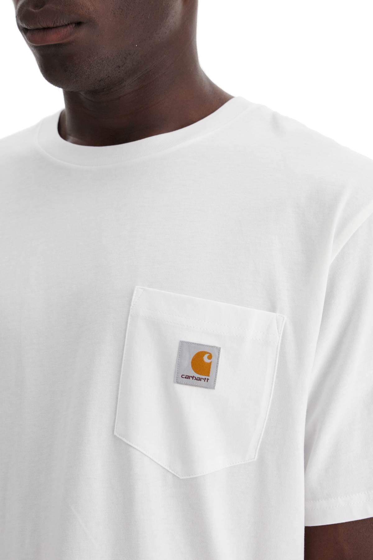 T-shirt With Chest Pocket  - White