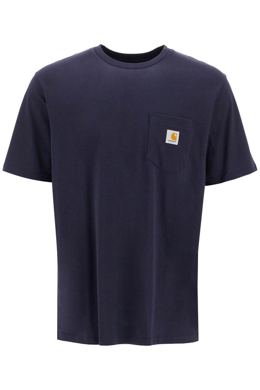 T-shirt With Chest Pocket  - Blue