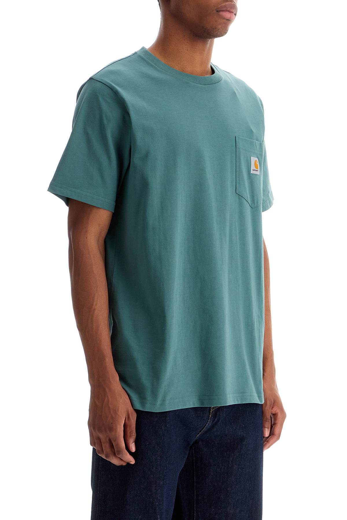 T-shirt With Chest Pocket  - Green