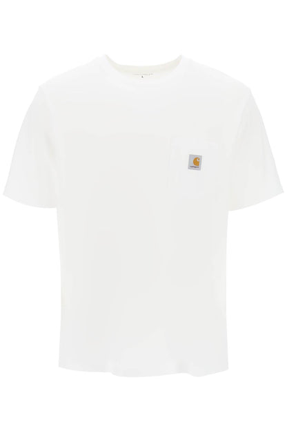 T-shirt With Chest Pocket  - White