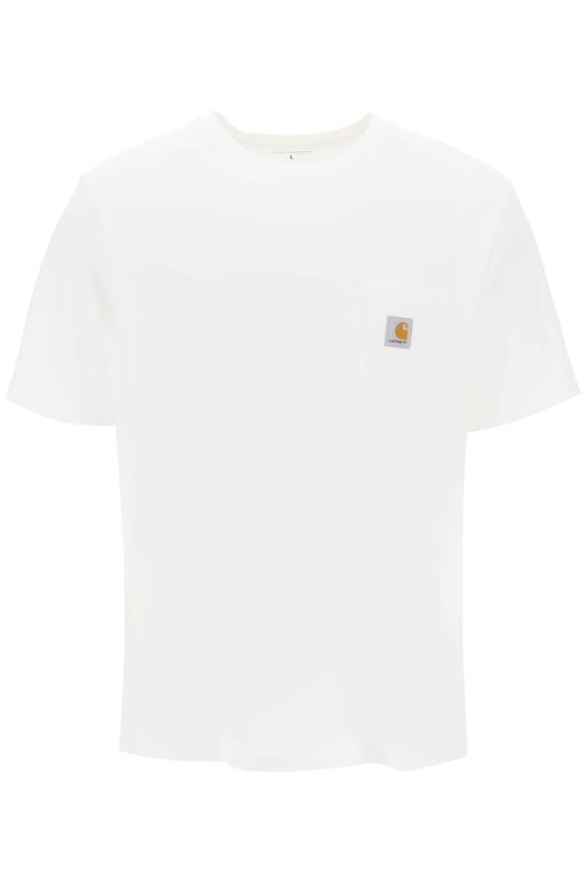 T-shirt With Chest Pocket  - White