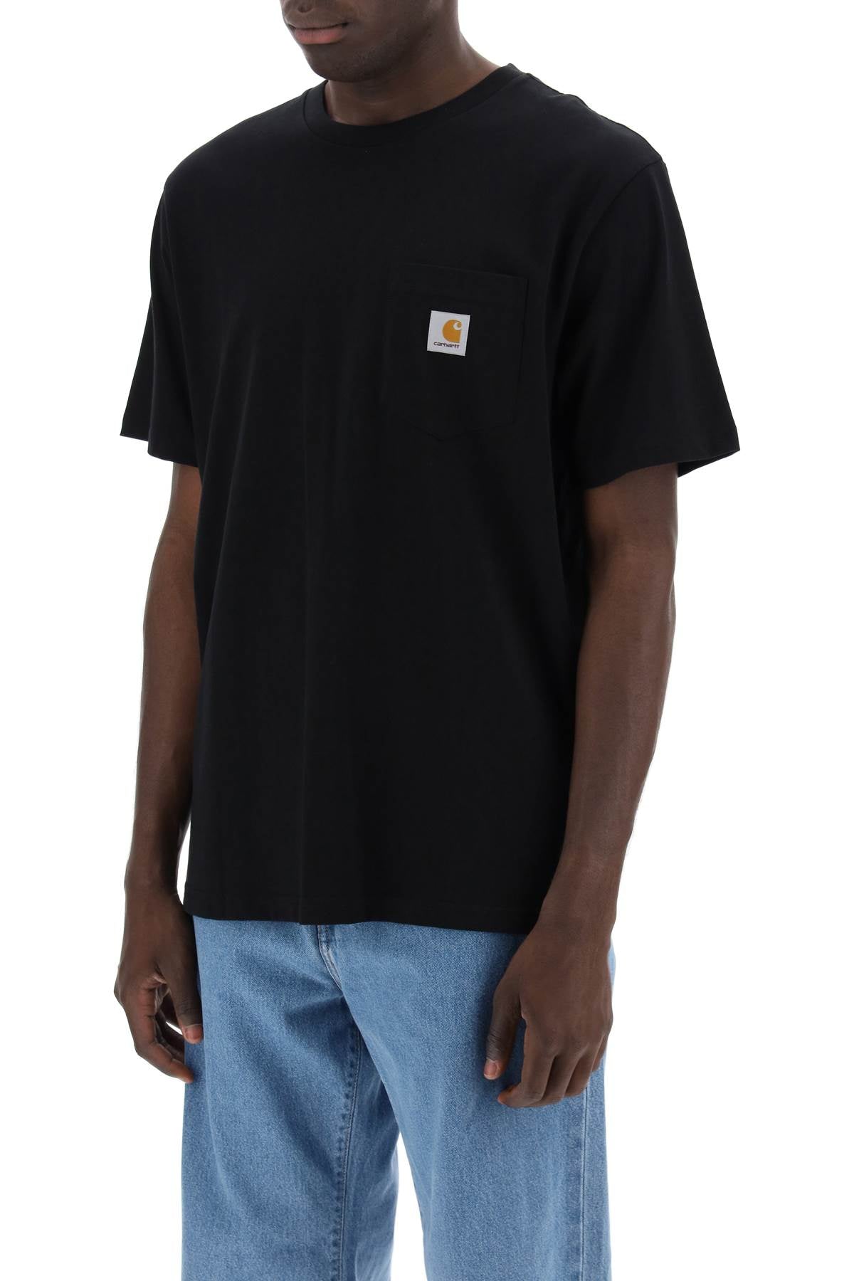 T-shirt With Chest Pocket  - Nero