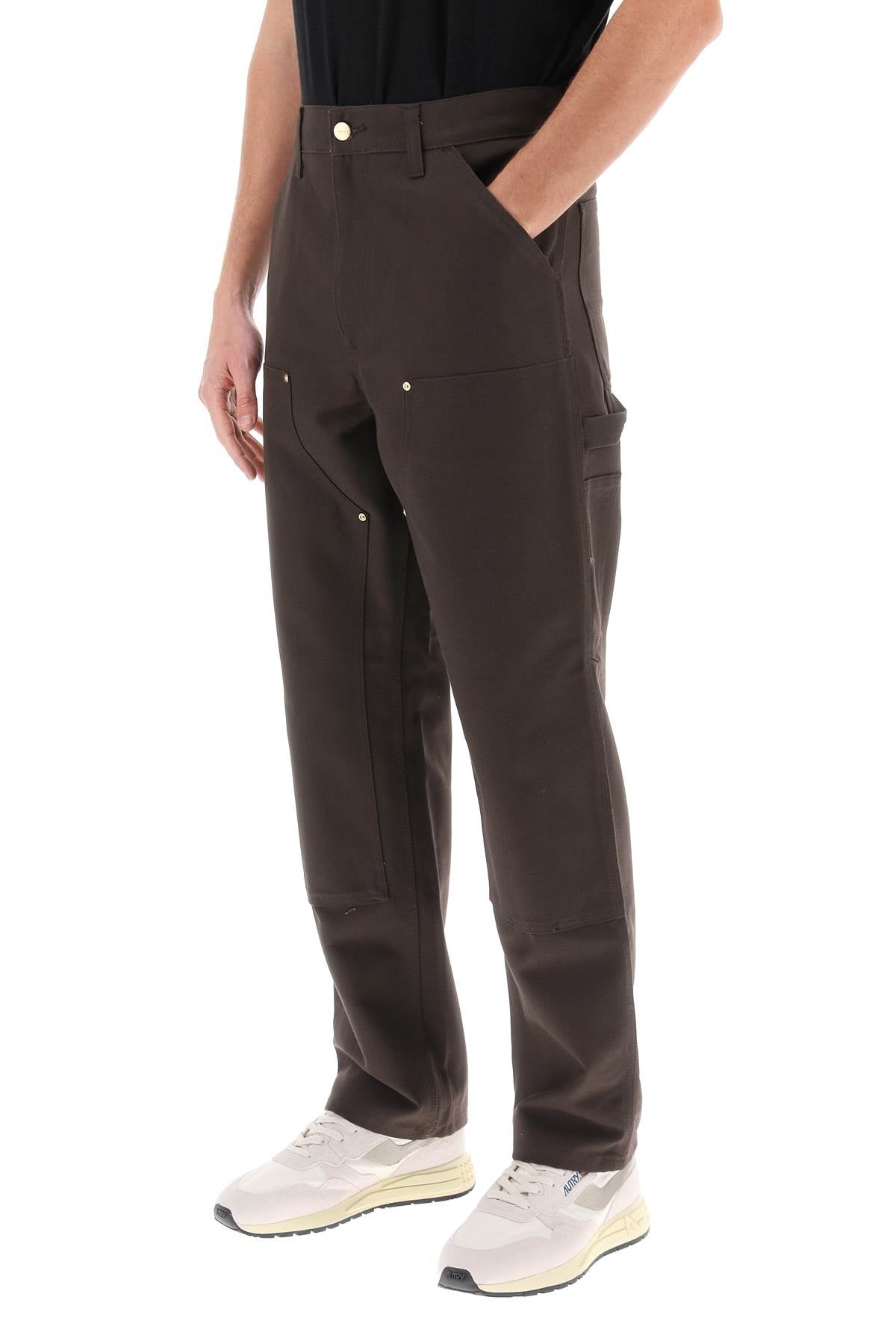 Organic Cotton Double Knee Pants  - Brown