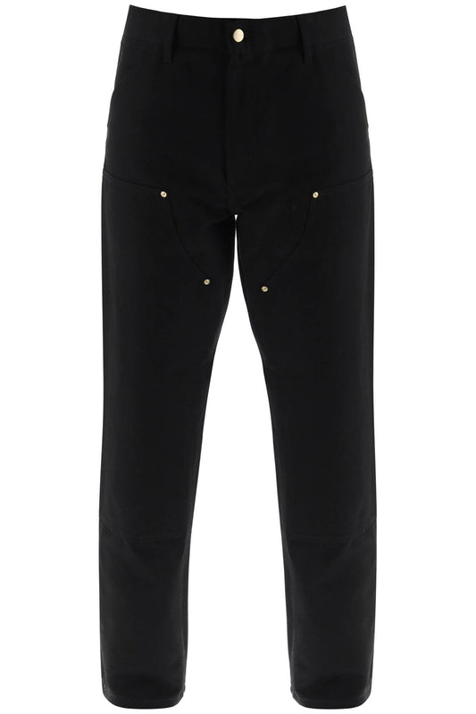 Organic Cotton Double Knee Pants  - Black