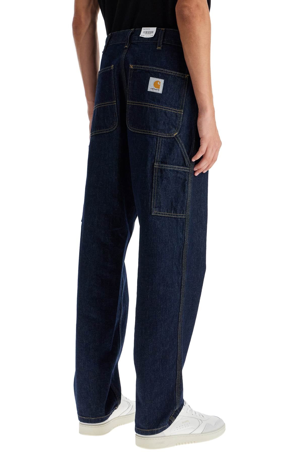 Single Knee Jeans  - Blue