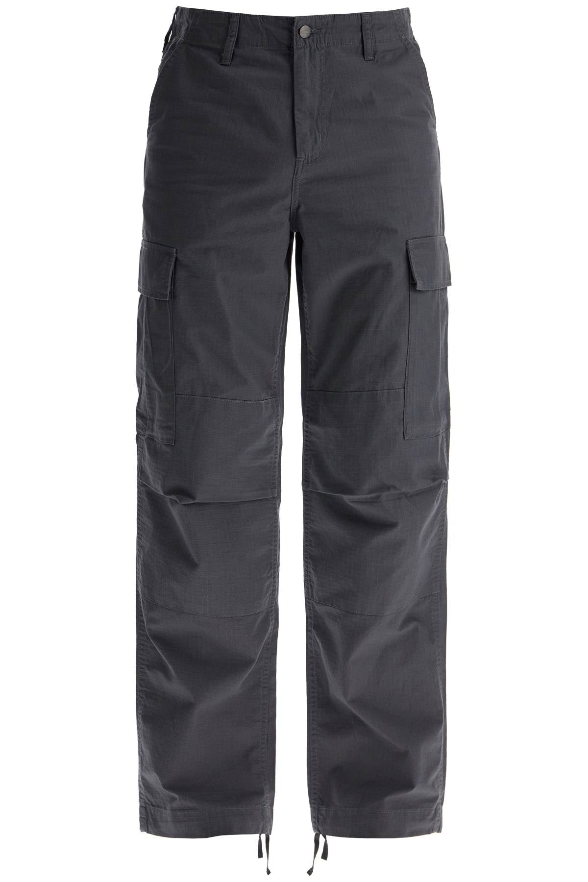 Regular Cotton Ripstop Cargo Pants  - Grey