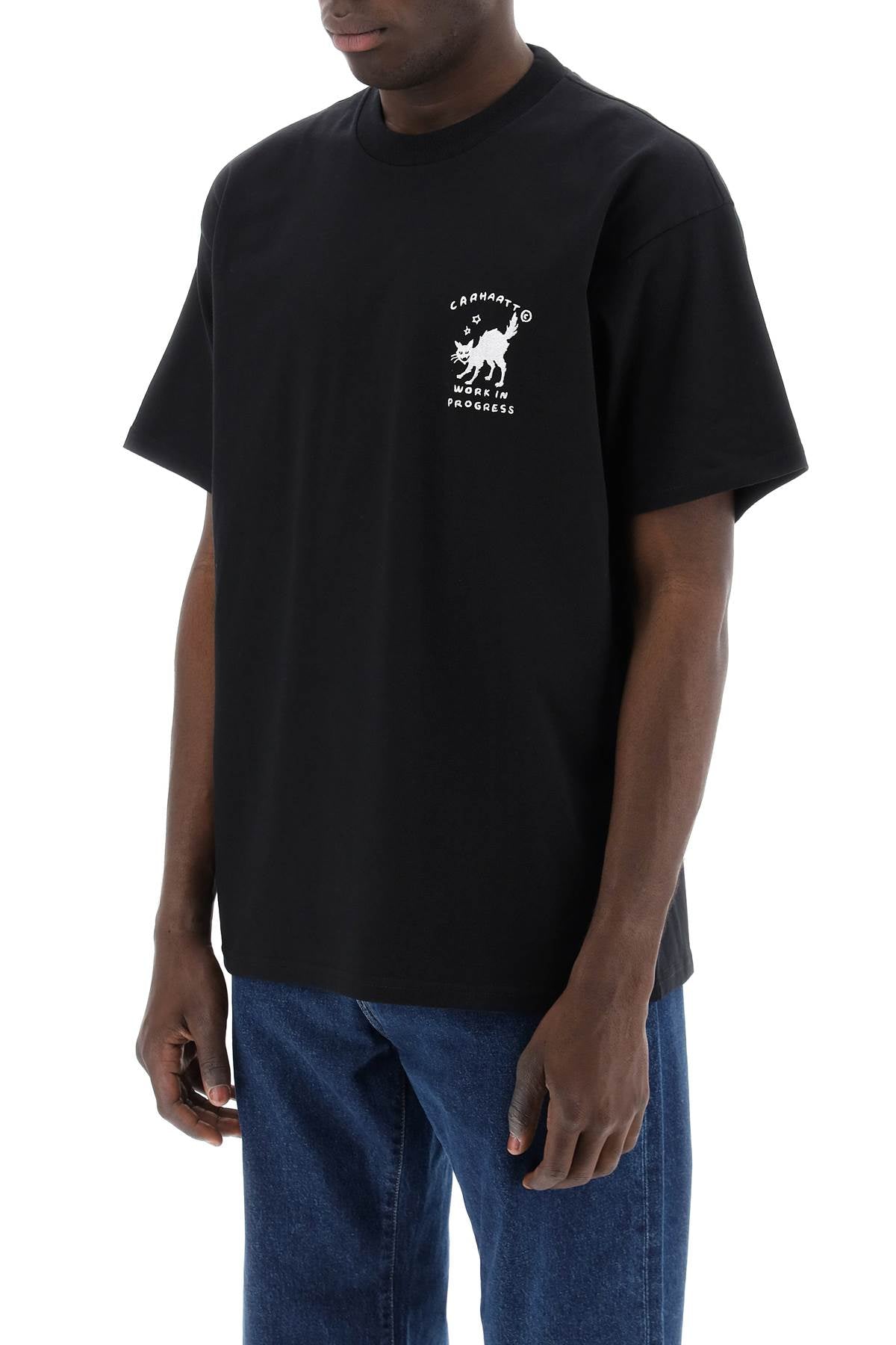 "graphic Embroidered Icons T-shirt With  - Black