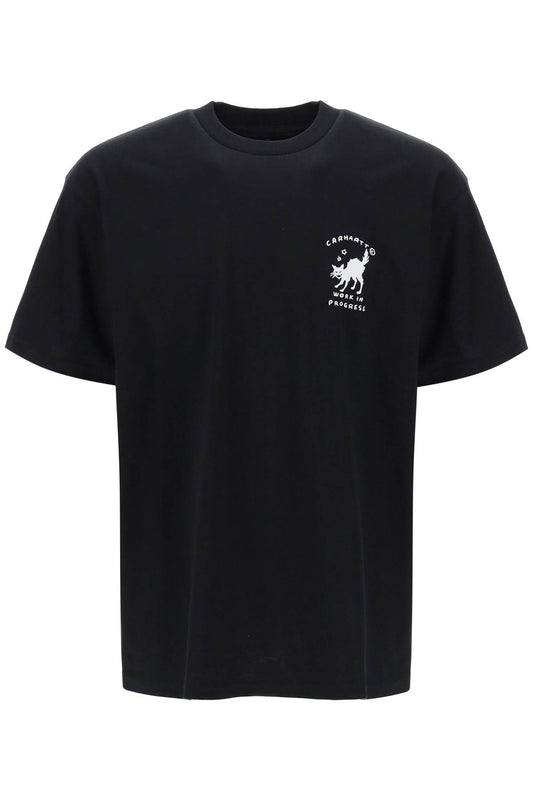 "graphic Embroidered Icons T-shirt With  - Black