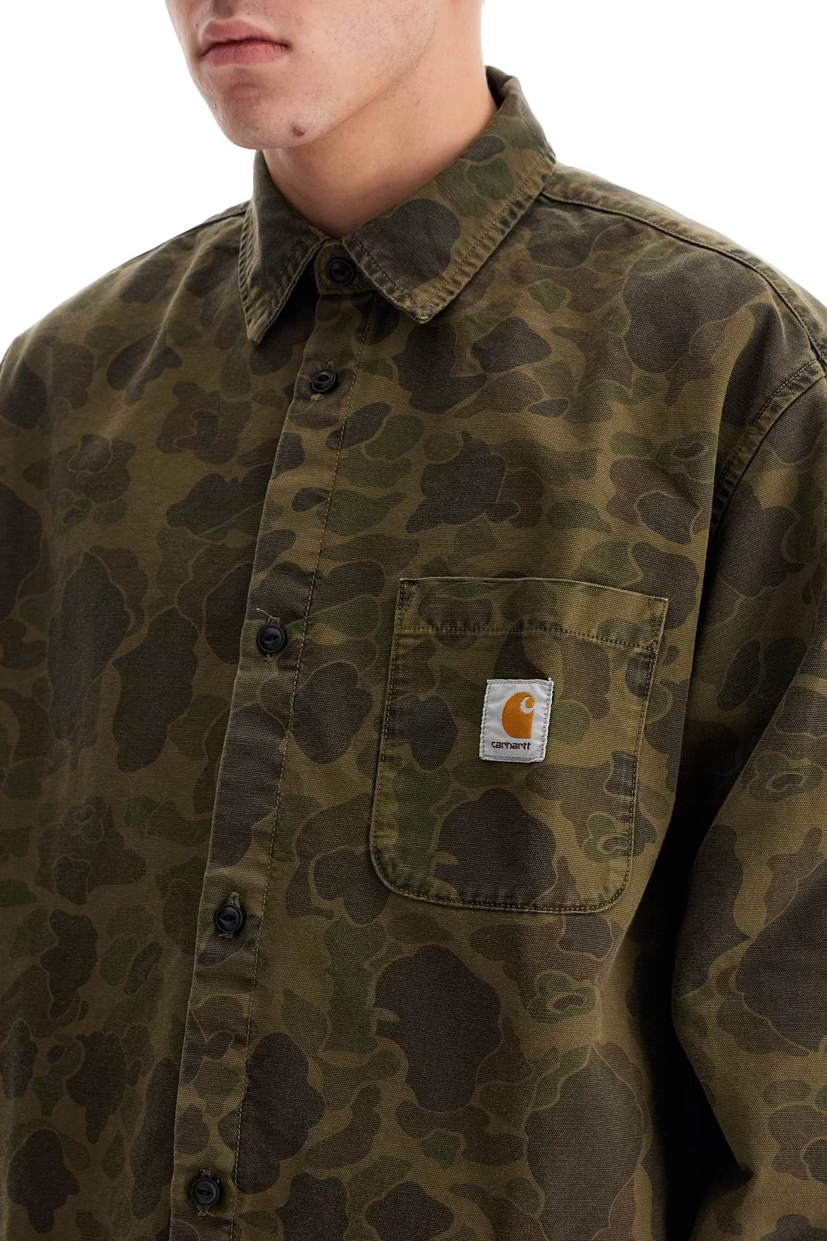 "canvas Duck Overshirt  - Khaki