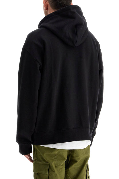 Hooded Sweatshirt With Brown  - Black