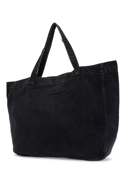 Denim Rivet Tote Bag  - Black