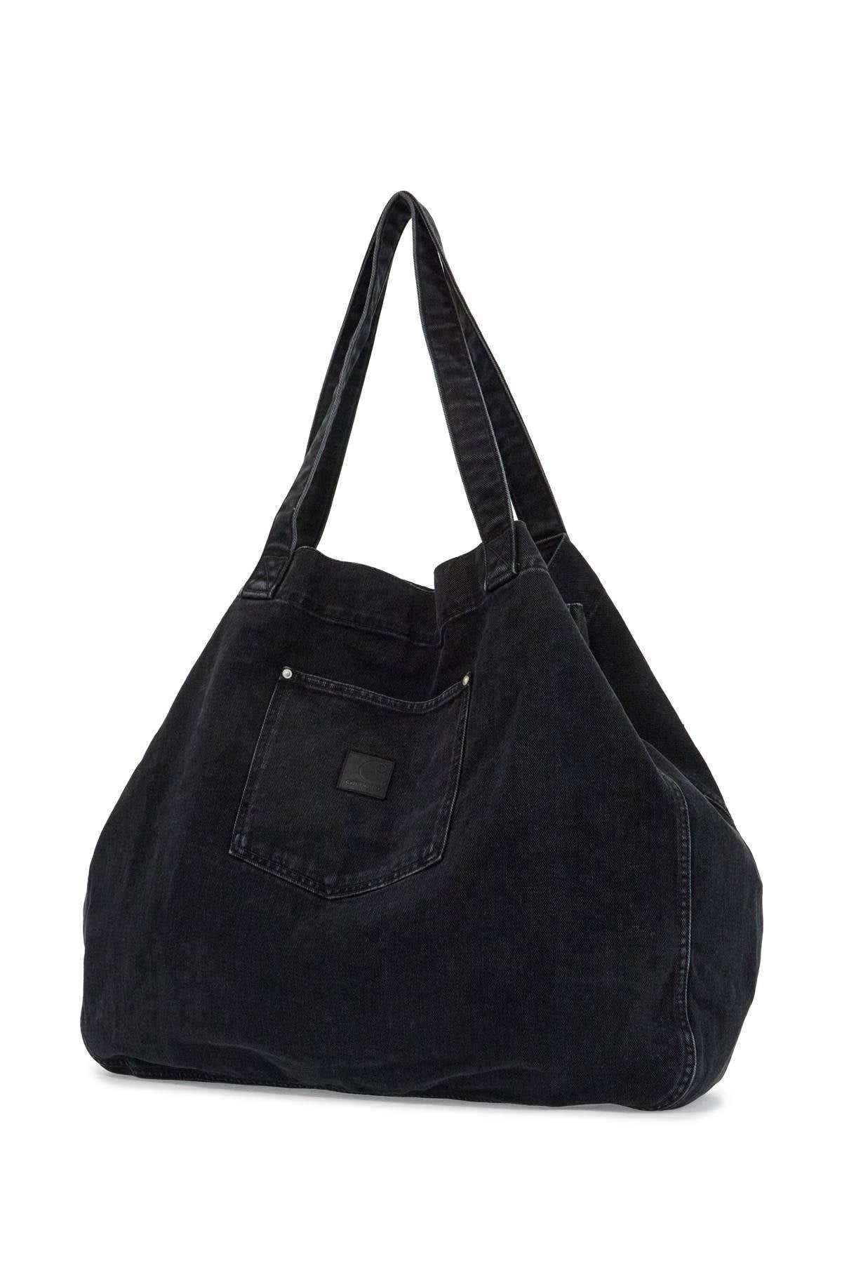 Denim Rivet Tote Bag  - Black