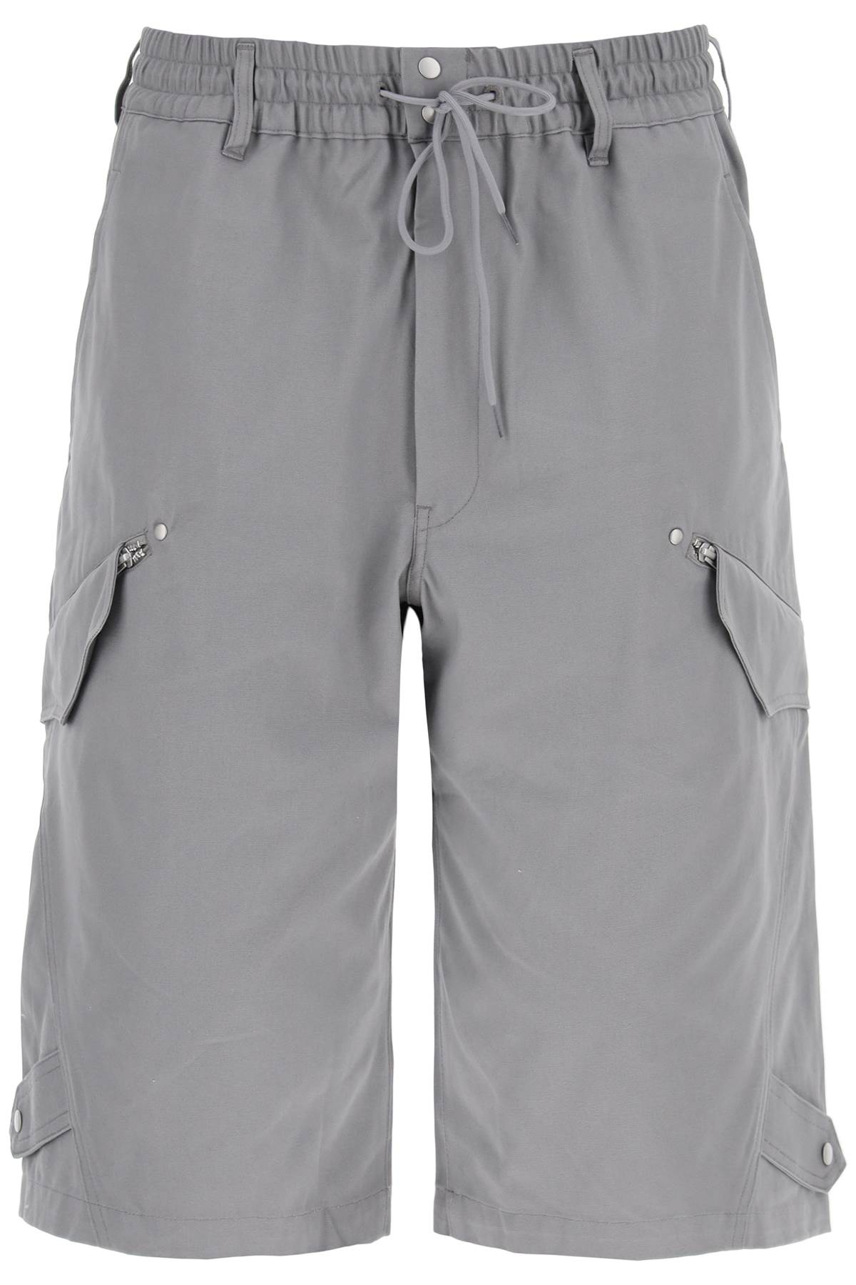 Canvas Multi-pocket Bermuda Shorts.  - Grey